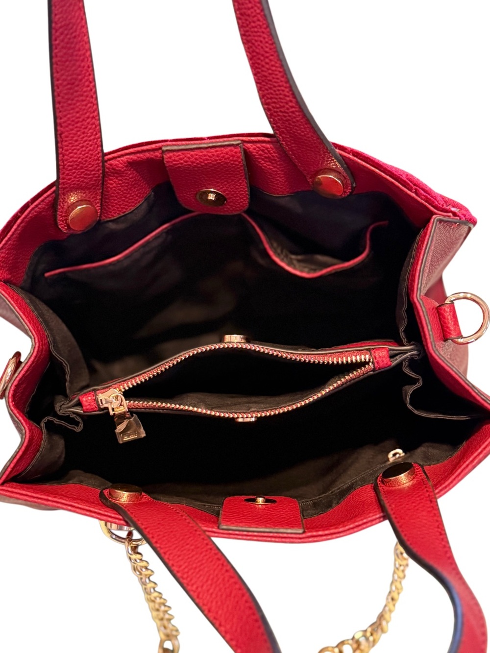 Marc New York Burgundy Chevron Velvet Crossbody Shoulder Bag Gold Chains Accents - Picture 7 of 17